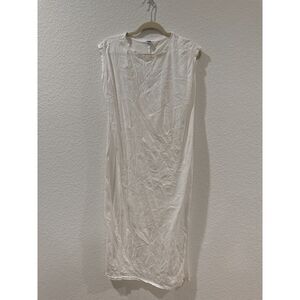 Old Navy White Cotton Midi Relaxed Dress